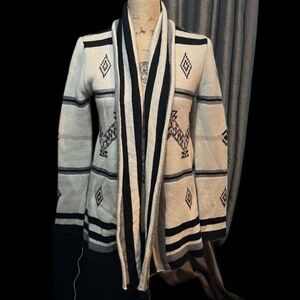 BB Dakota Wool Blend Aztec Cardigan Size Small
